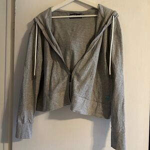 LADIES KANGOL FULL ZIP LOOSE GRAY HOODIE